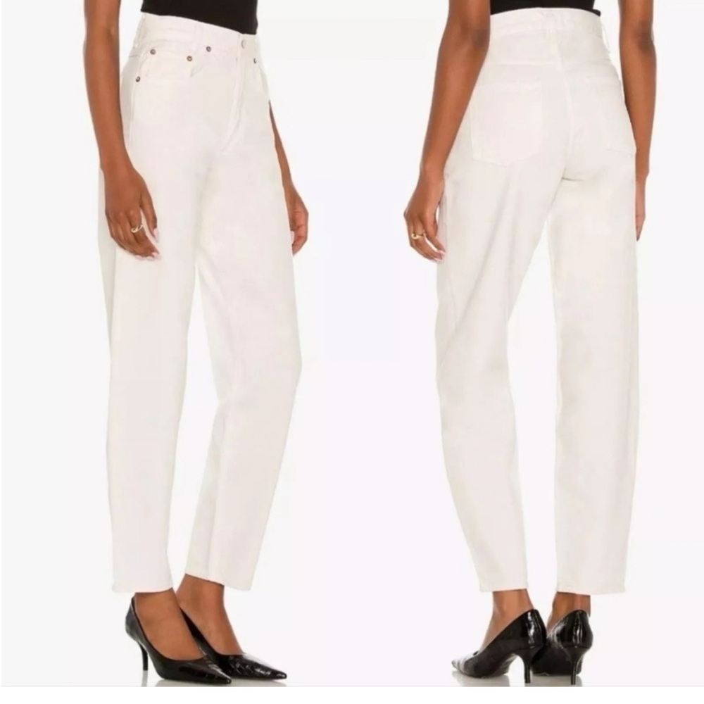 Agolde tapered / barrel leg cream white jeans - 27